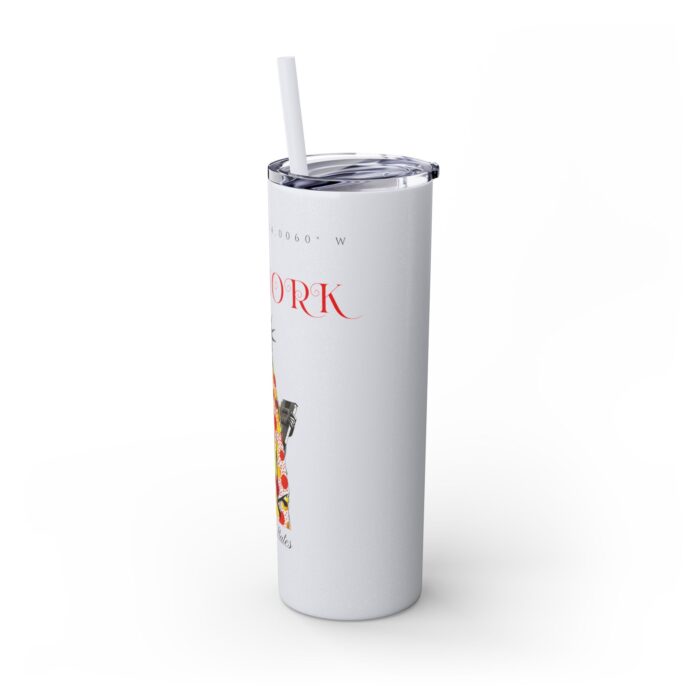 New York Glitter Skinny Tumbler with Straw, 20oz - Image 8