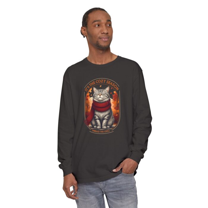It's the cozy season Unisex Garment-dyed Long Sleeve T-Shirt - Image 11