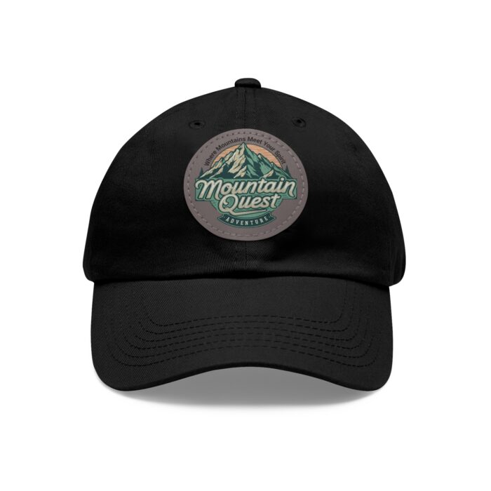 Where Mountains Meet Your Spirit Dad Hat with Leather Patch (Round) - Image 9