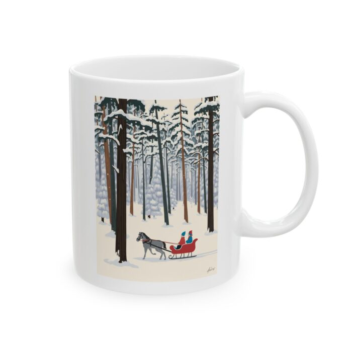 White and frosty Ceramic Mug, (11oz, 15oz) - Image 4
