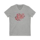 Jesus was a carpenter Unisex Jersey Short Sleeve V-Neck Tee
