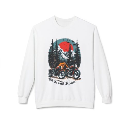Ride the wild roads Unisex Midweight Softstyle Fleece Crewneck Sweatshirt