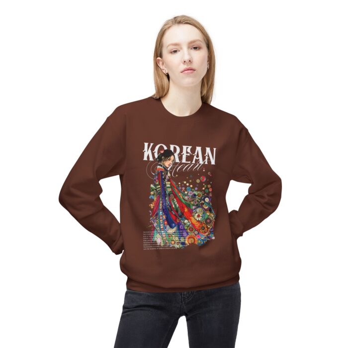 Korean heart Unisex Midweight Softstyle Fleece Crewneck Sweatshirt - Image 3