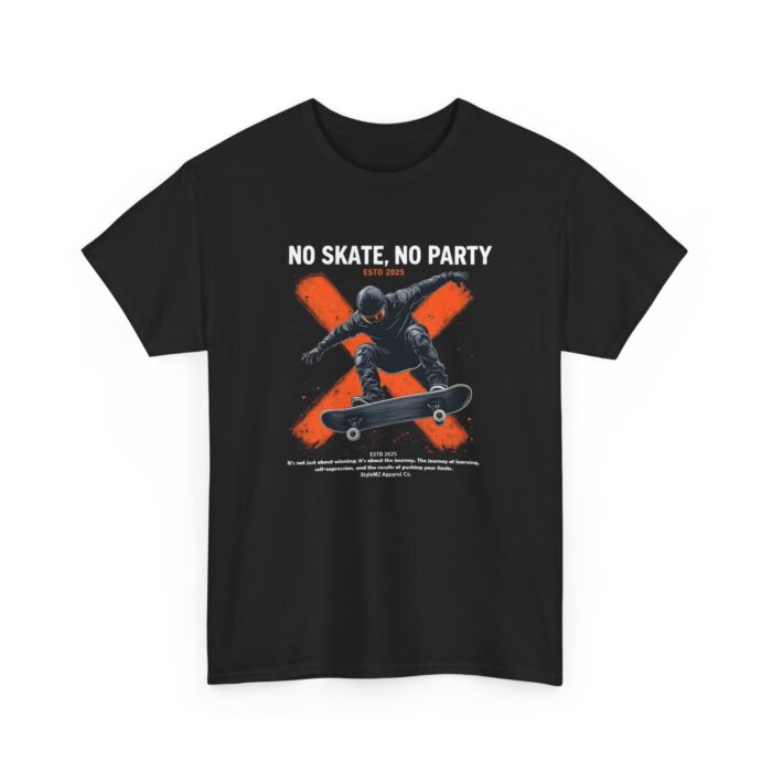 NO SKATE, NO PARTY Unisex Heavy Cotton Tee - Image 3