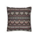 Nordic Knit Pattern Faux Suede Square Pillowcase