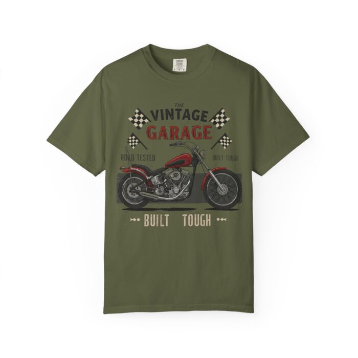 Vintage Garage Motorcycle T-Shirt - Road Tested & Built Tough for Bikers - Image 9