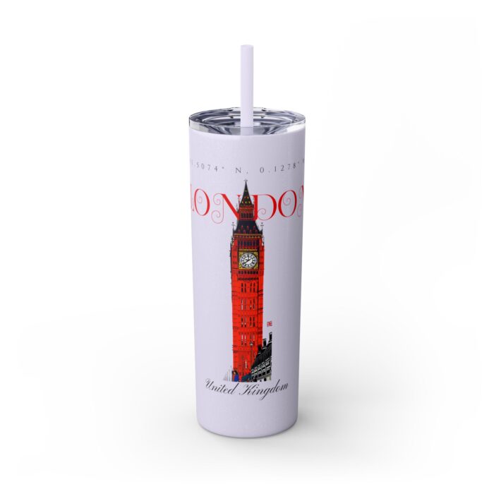 London Glitter Skinny Tumbler with Straw, 20oz - Image 9