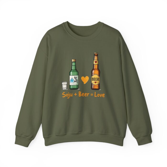 Soju + Beer = Love Unisex Heavy Blend™ Crewneck Sweatshirt - Image 21