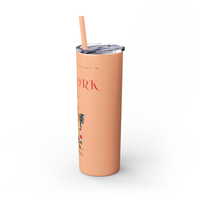 New York Glitter Skinny Tumbler with Straw, 20oz - Image 4