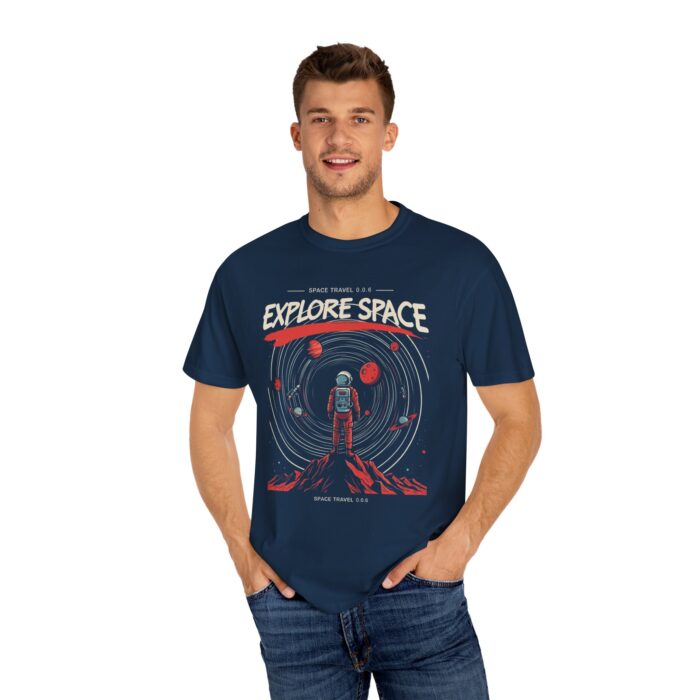 Explore Space Unisex Garment-Dyed T-Shirt | Adventure & Travel Theme - Image 4