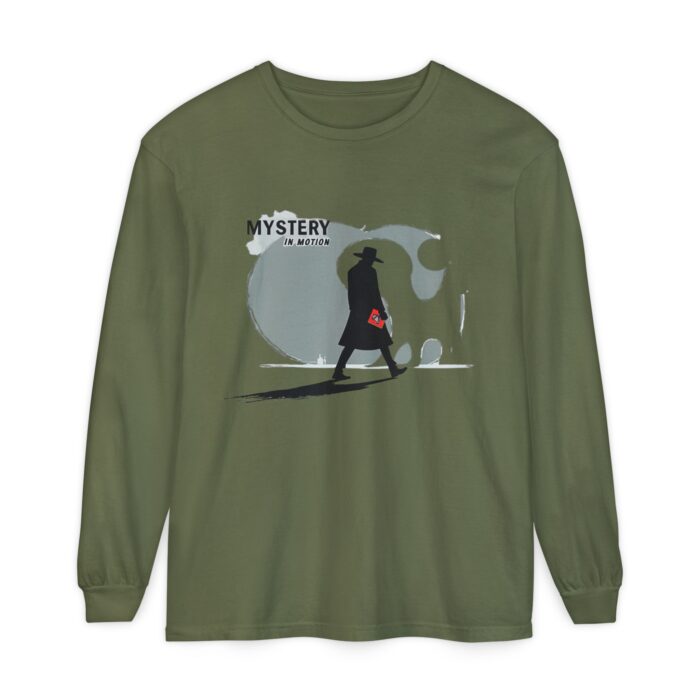 Mystery in motion Unisex Garment-dyed Long Sleeve T-Shirt - Image 5