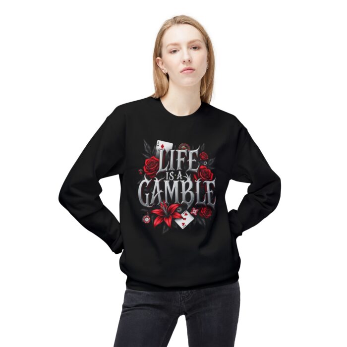 Life is a gamble Unisex Midweight Softstyle Fleece Crewneck Sweatshirt - Image 3