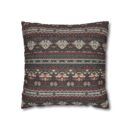 Nordic Knit Pattern Faux Suede Square Pillowcase