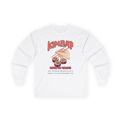 "meta_description": "Eco-friendly comfort with the Kimbap Unisex Long Sleeve Tee—perfect fit, durable design.",