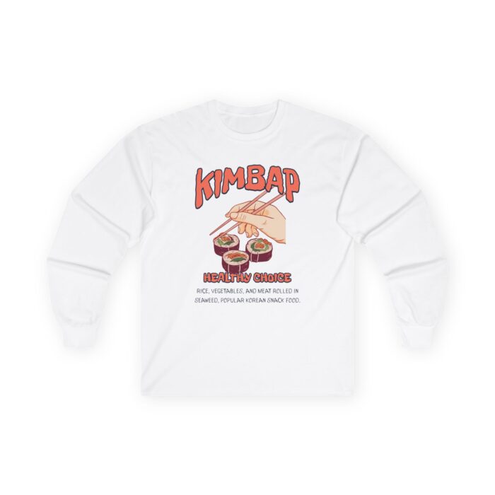 "meta_description": "Eco-friendly comfort with the Kimbap Unisex Long Sleeve Tee—perfect fit, durable design.",