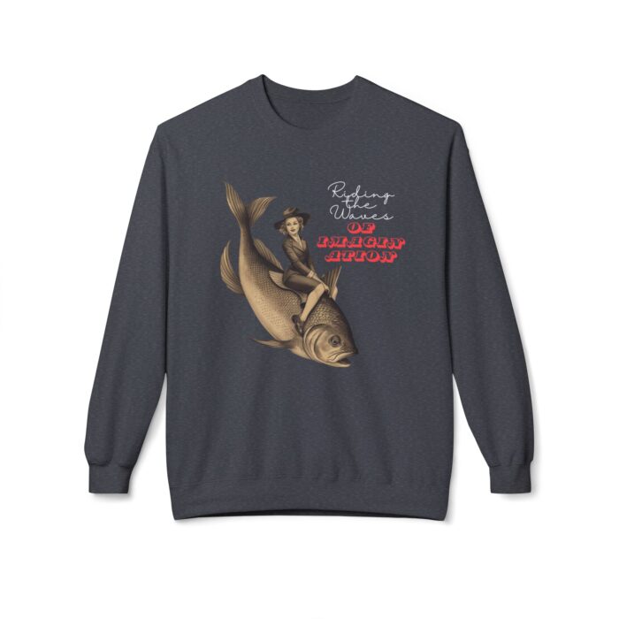 "Riding the Waves of Imagination" Unisex Midweight Softstyle Fleece Crewneck Sweatshirt - Image 13