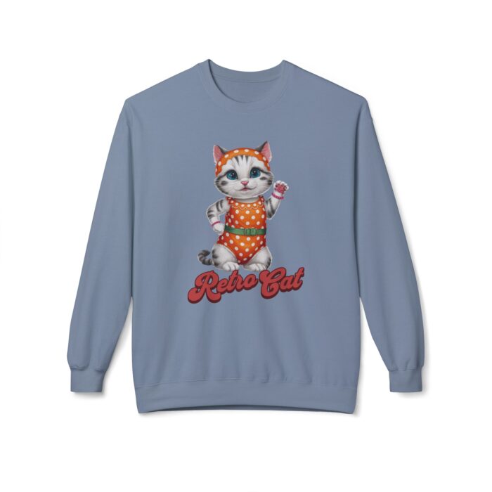 Retro Cat Unisex Midweight Softstyle Fleece Crewneck Sweatshirt - Image 25
