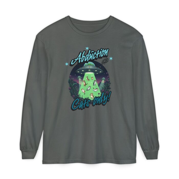 Abduction cats only! Unisex Garment-dyed Long Sleeve T-Shirt - Image 29