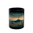 "meta_description": "Seoul Harmony Black Mug: Durable, BPA-free ceramic mug with high-quality print. Perfect for coffee lovers.",