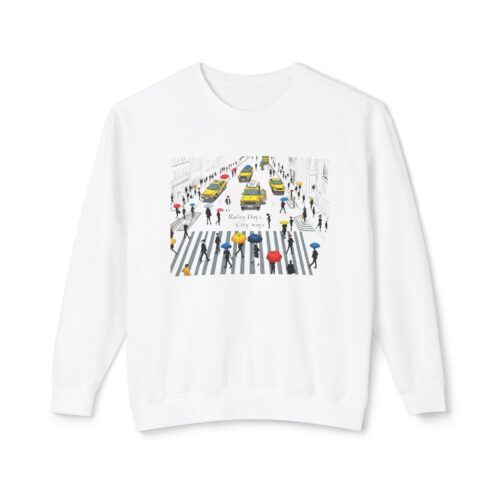 Rainy days City ways Unisex Lightweight Crewneck Sweatshirt