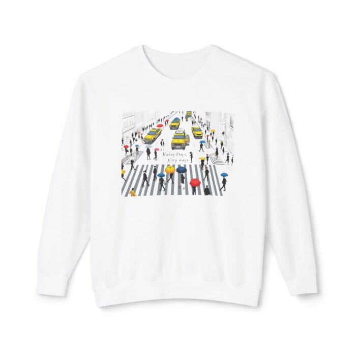 Rainy days City ways Unisex Lightweight Crewneck Sweatshirt