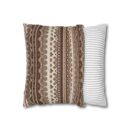 Warm Nordic Knit  Faux Suede Square Pillowcase