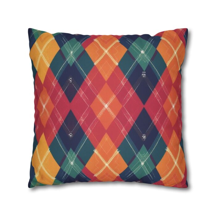 Festive Firelight Plaid Faux Suede Square Pillowcase - Image 15