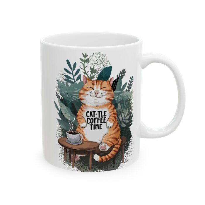 Cat-tle Coffee Time Ceramic Mug, (11oz, 15oz) - Image 4