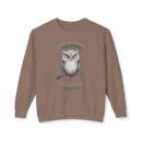 Quirky Owl's Message Unisex Lightweight Crewneck Sweatshirt