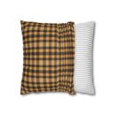 Yellow hue plaid Faux Suede Square Pillowcase