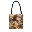 Girl and Flower Shop Tote Bag (AOP)