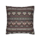 Nordic Knit Pattern Faux Suede Square Pillowcase