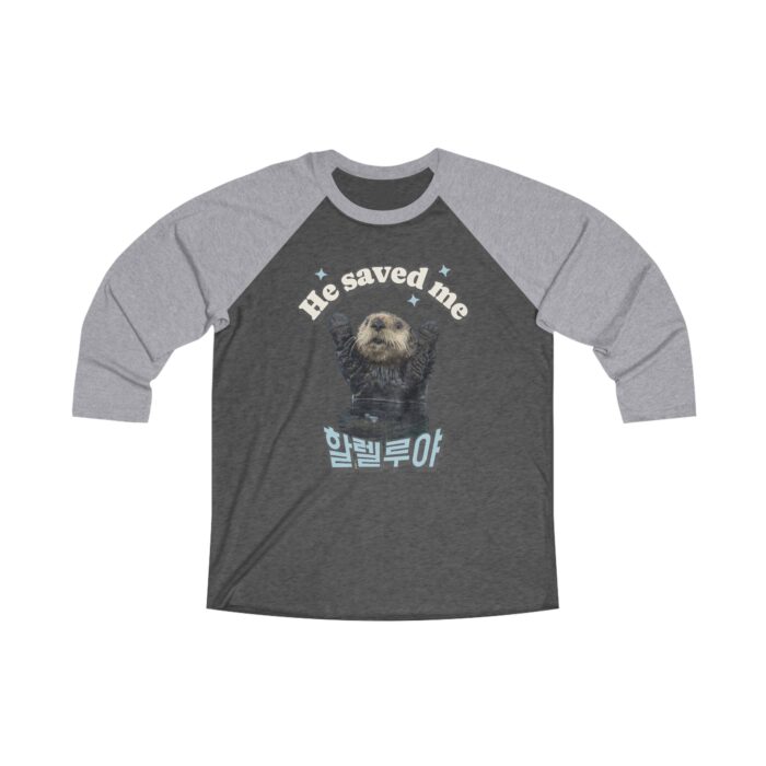 He saved me Unisex Tri-Blend 34 Raglan Tee