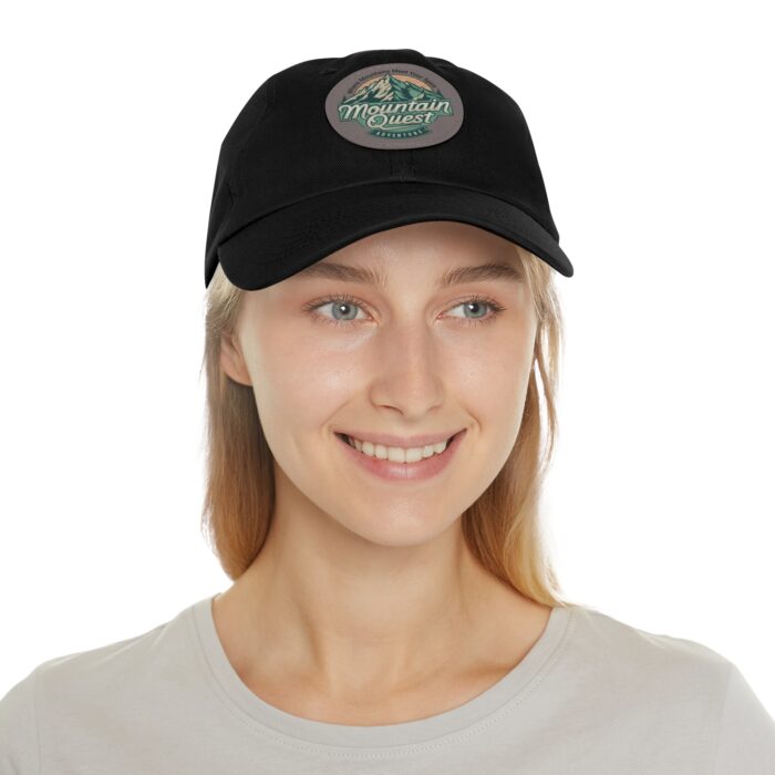 Where Mountains Meet Your Spirit Dad Hat with Leather Patch (Round) - Image 12