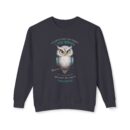 Quirky Owl's Message Unisex Lightweight Crewneck Sweatshirt
