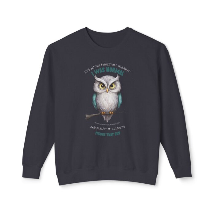 Quirky Owl's Message Unisex Lightweight Crewneck Sweatshirt - Image 21