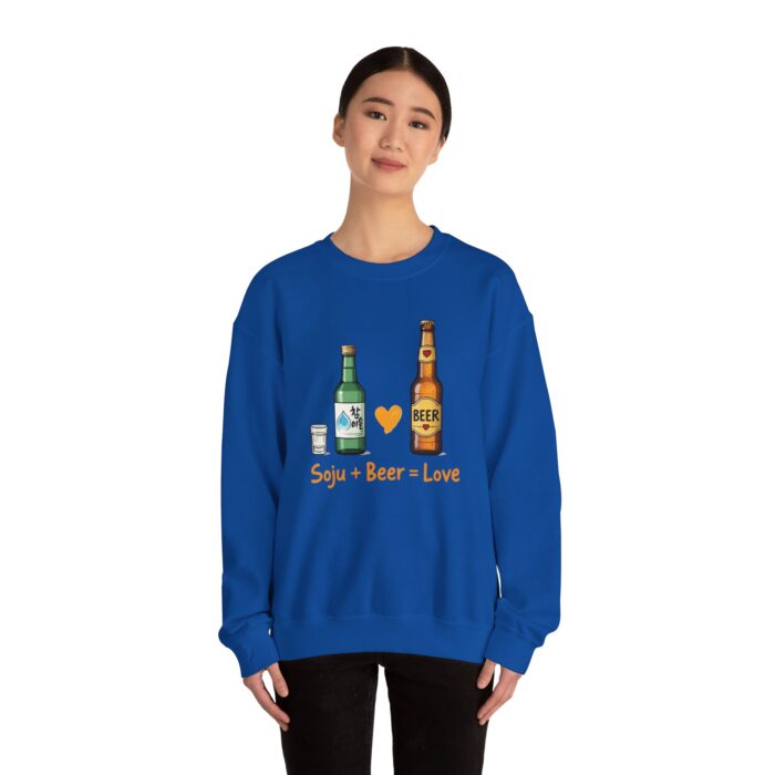Soju + Beer = Love Unisex Heavy Blend™ Crewneck Sweatshirt - Image 48
