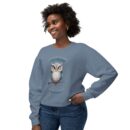 Quirky Owl's Message Unisex Lightweight Crewneck Sweatshirt