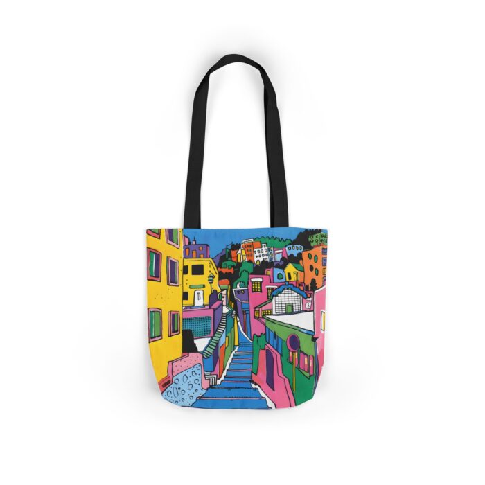 The hillside village in Korea Canvas Tote Bag, 5-Color Straps - Image 6