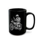 Motorcycle Rider with Coffee Black Mug (11oz, 15oz)