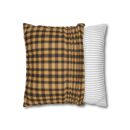 Yellow hue plaid Faux Suede Square Pillowcase