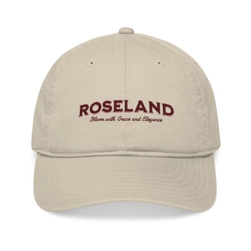 Embroidered Organic Baseball Cap - 'Roseland' with Grace and Elegance