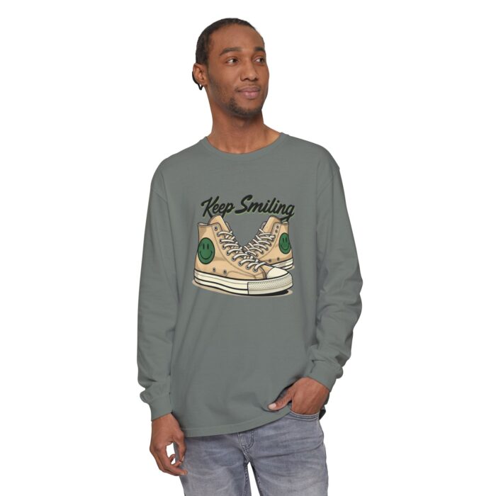 Copy of Keep smiling Unisex Garment-dyed Long Sleeve T-Shirt - Image 23