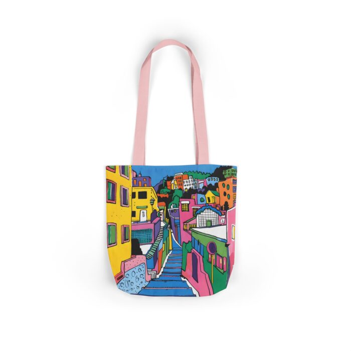 The hillside village in Korea Canvas Tote Bag, 5-Color Straps - Image 16