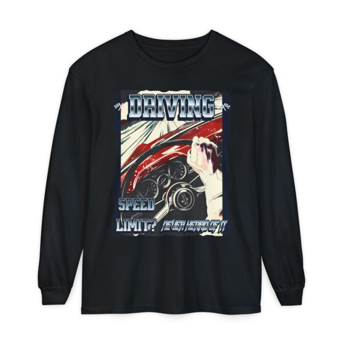 Driving Unisex Garment-dyed Long Sleeve T-Shirt - Image 13