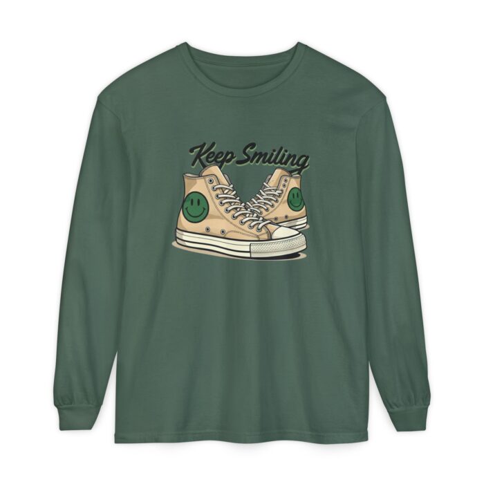 Copy of Keep smiling Unisex Garment-dyed Long Sleeve T-Shirt - Image 25