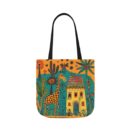 The giraffe that lives in my house Canvas Tote Bag, 5-Color Straps