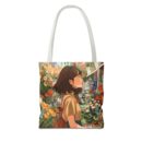 Girl and Flower Shop Tote Bag (AOP)