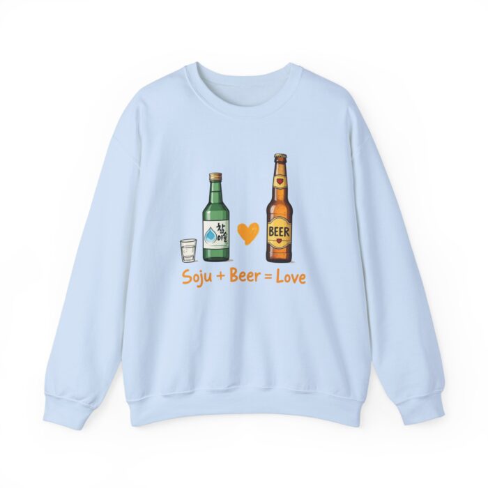 Soju + Beer = Love Unisex Heavy Blend™ Crewneck Sweatshirt - Image 41