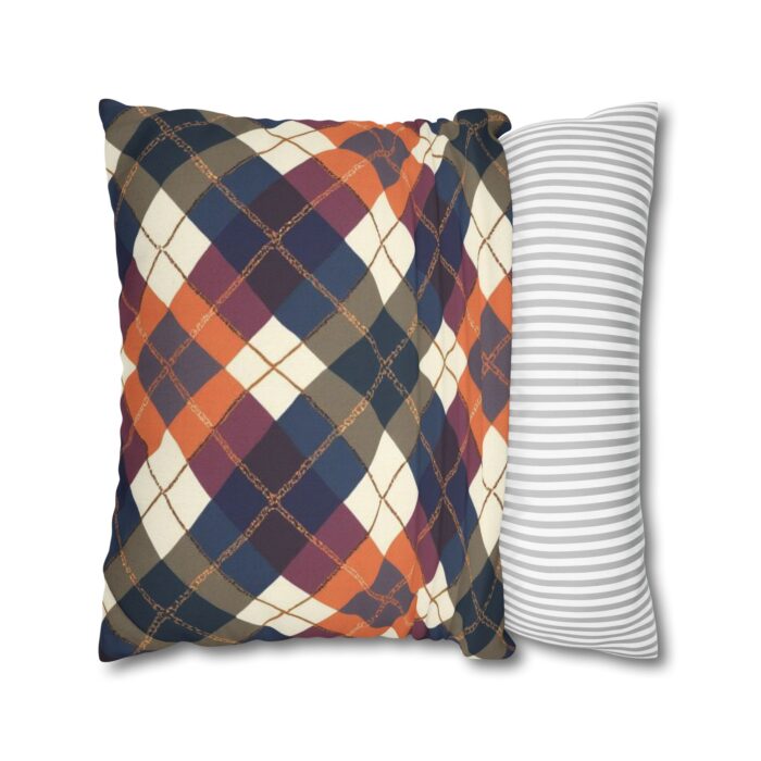 Warm Harvest Argyle Spun Polyester Square Pillowcase - Image 14